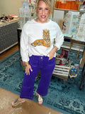 Purple Wide-Leg Crop