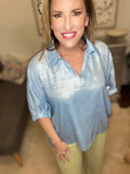 Sky Blue Shimmer Top