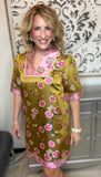 Golden Bloom Floral Dress