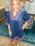 The Southern Charm Embroidered Tunic Dress