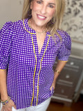 Purple Reign Gingham Blouse