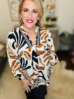 Brown/blk mix top