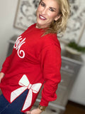 Bow Hem Merry Sweatshirt