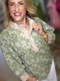 Arabesque Contrast Henley Top
