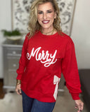 Bow Hem Merry Sweatshirt