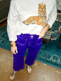 Purple Wide-Leg Crop