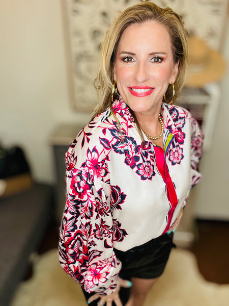 Navy/Fuchsia Mix Long Sleeve