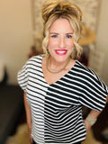 V Neck Striped Knit