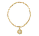Enewton Signature Gold Cross disc on classic gold bead bracelet