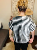 V Neck Striped Knit