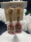 Seed bead wine bottle earrings