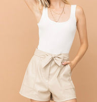 Faux Leather Shorts
