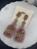 Seed bead wine bottle earrings