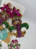 Beaded Mardi Craw Earrings